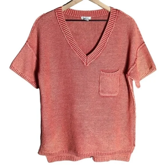 Sundance coral v-neck sweater - Picture 2 of 8
